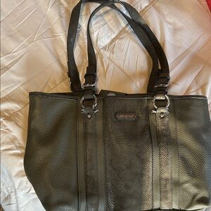 Dana Bachman Green Leather Tote Bag
